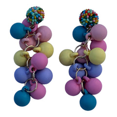 Multicolor Acrylic Ball Dangle Earrings