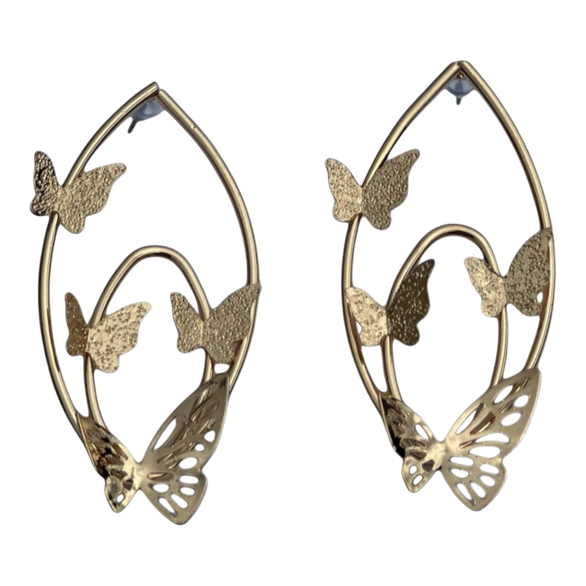 Gold Vintage Butterfly Earrings