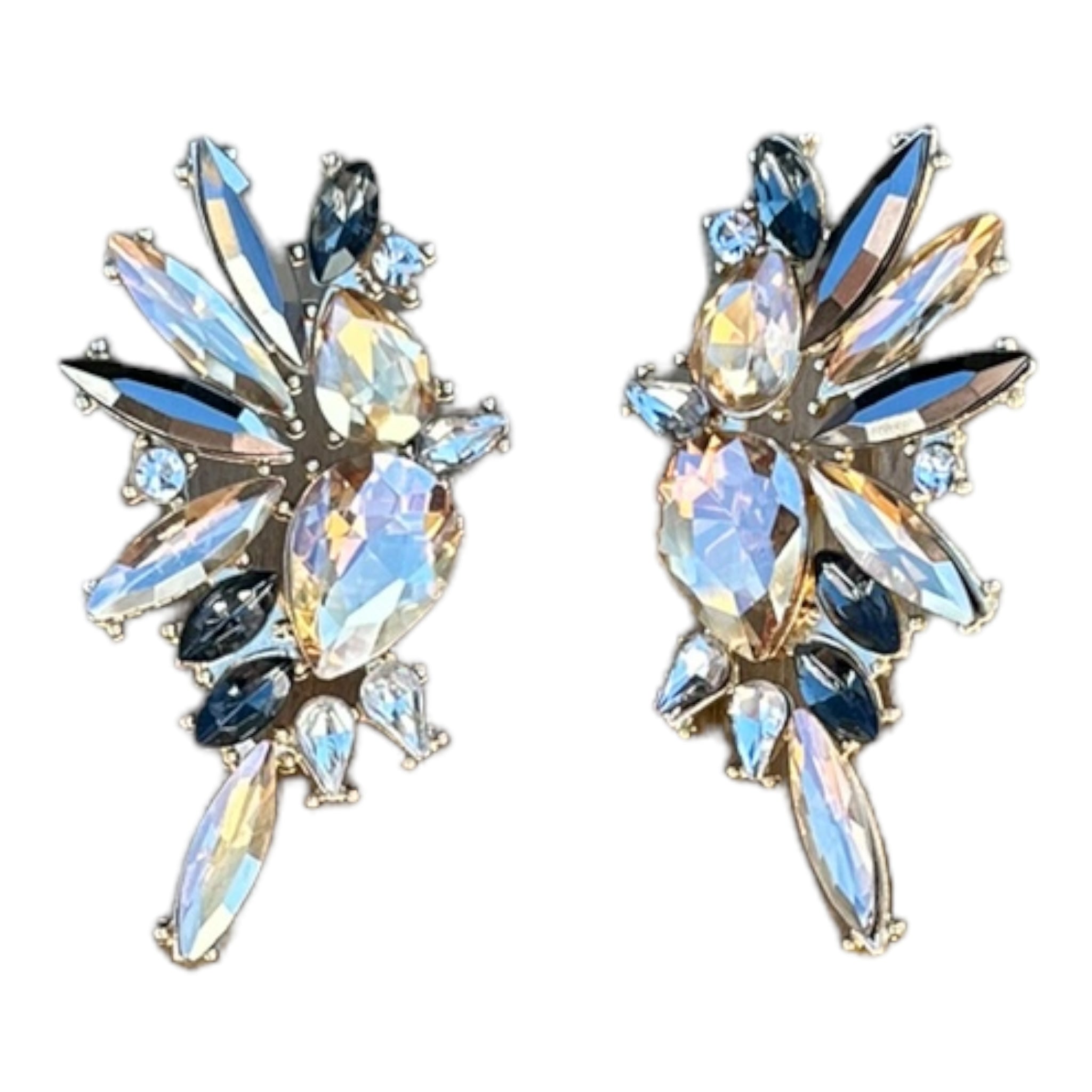 Crystal Wings Stud Earrings