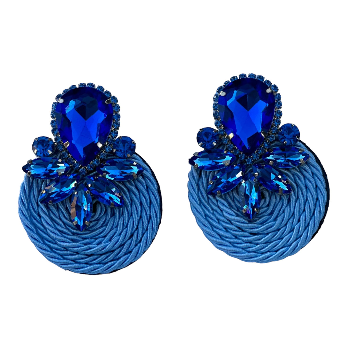 Oval Crystal Wooven Earrings