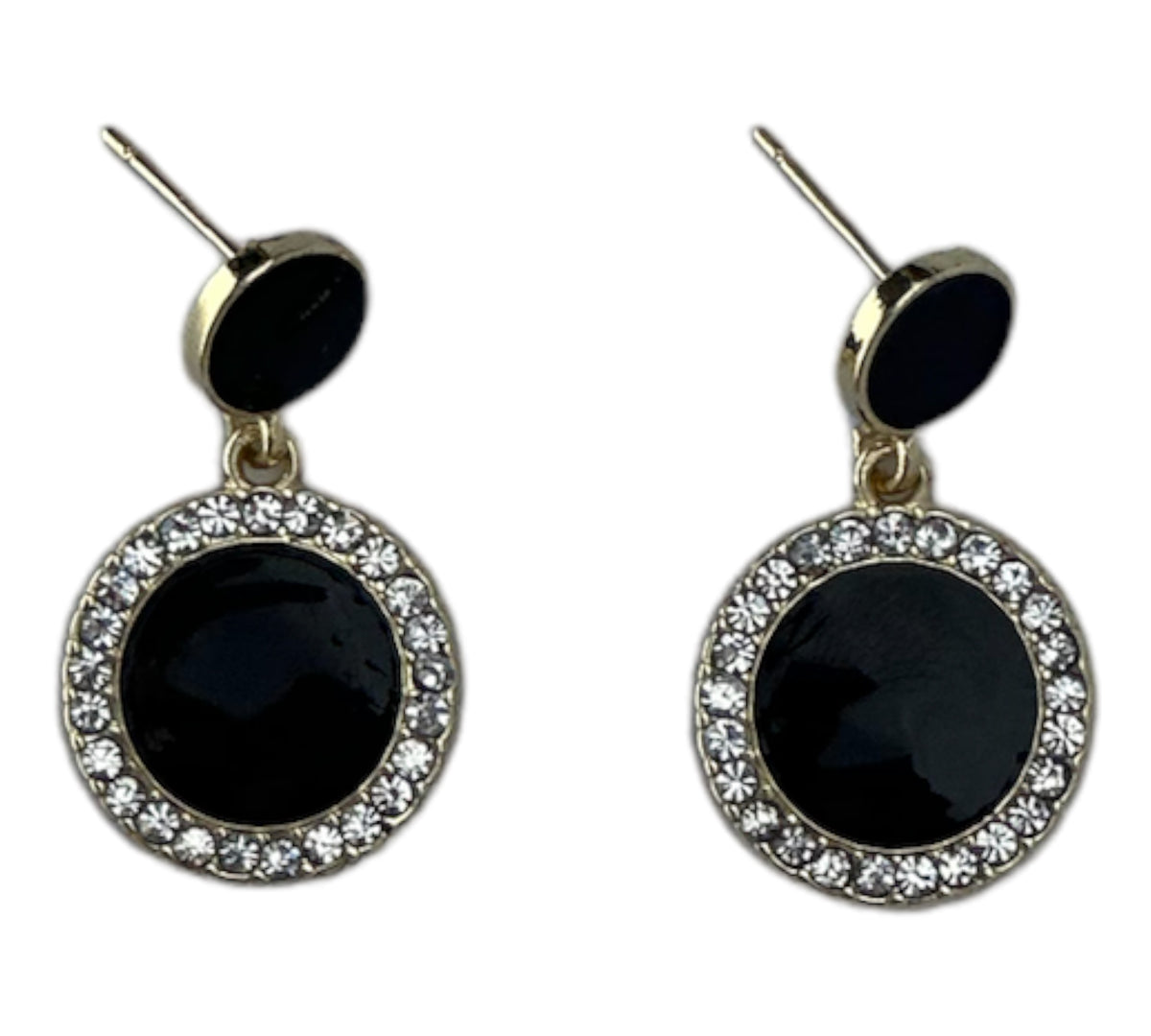 Little Miss Black & Gold Stud Earrings