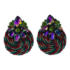 Red & Green Wooven Earrings