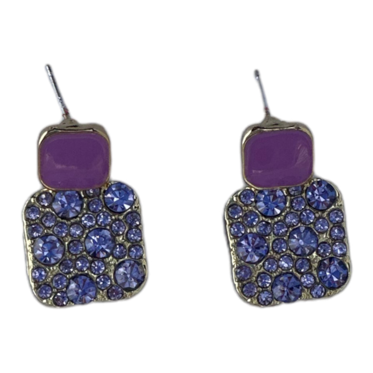 Purple Crystal Stud Earrings