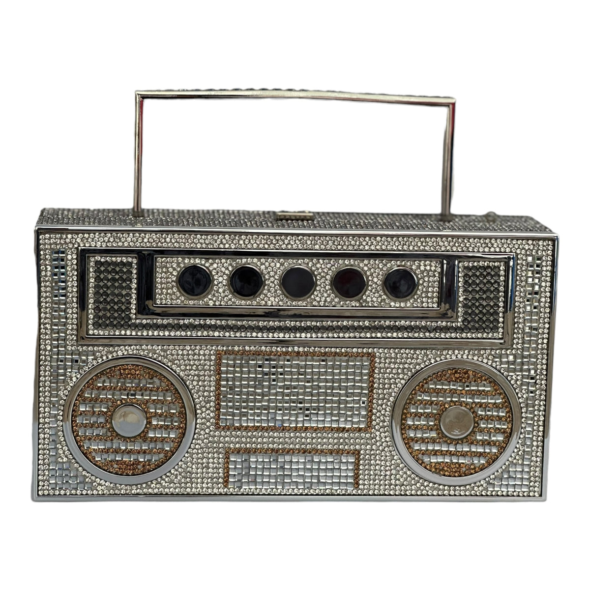 Style 262 Retro Silver & Rose Gold Radio Clutch