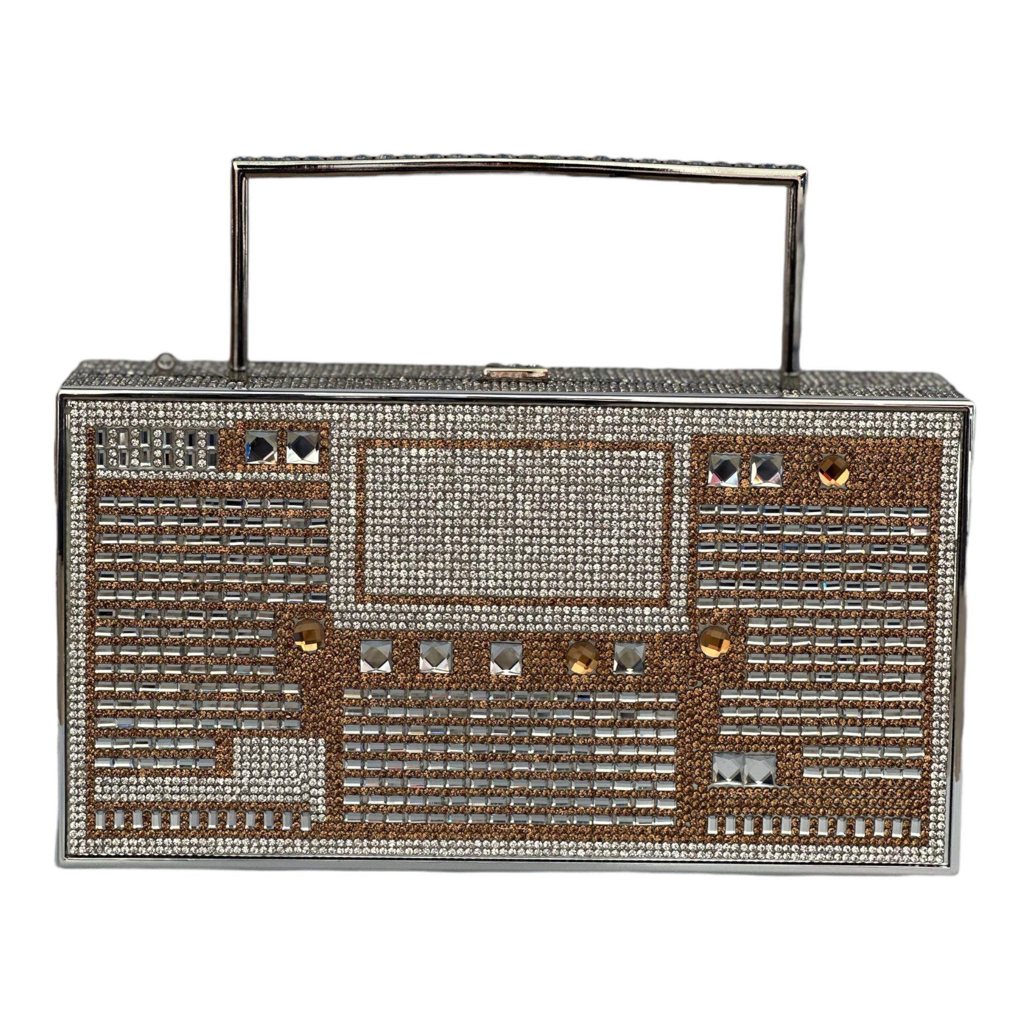 Style 262 Retro Silver & Rose Gold Radio Clutch